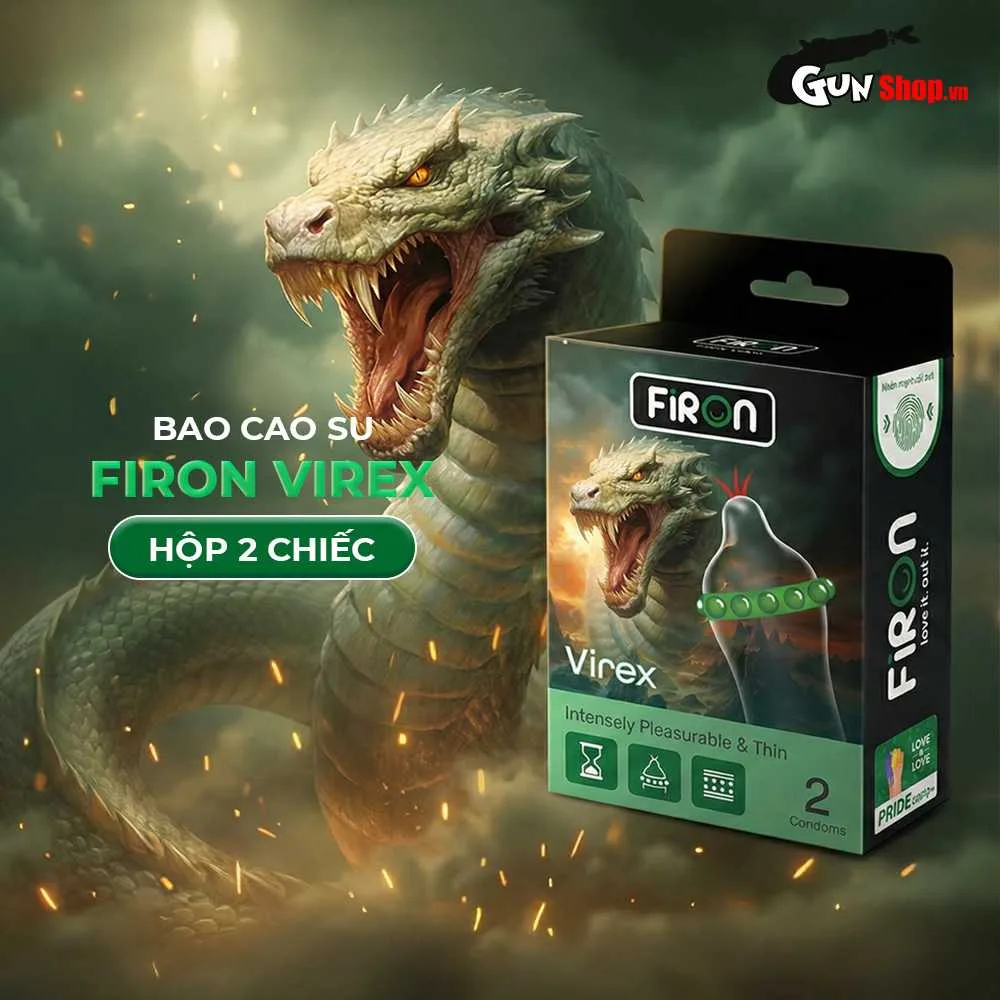 Bao cao su Firon Virex - Hộp 1 bao gai, 1 vòng bi siêu lớn + 1 bao Firon Rush (Hộp 2 cái) — ảnh 3