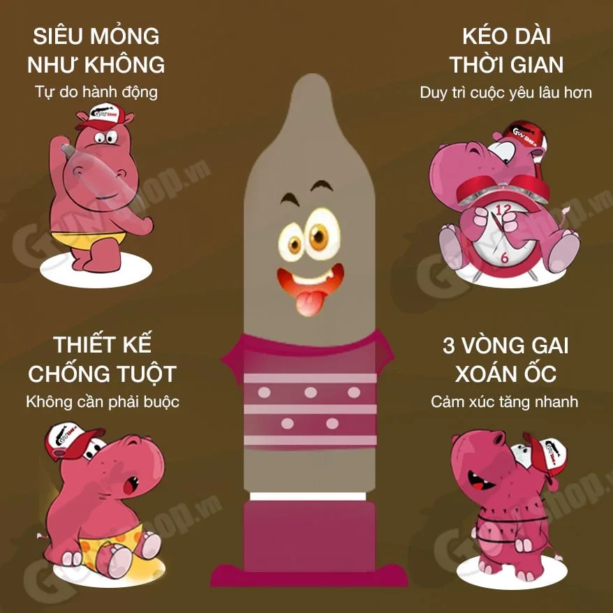 Bao cao su Gold gai gân tăng khoái cảm hộp 2 cái chính hãng — ảnh 3