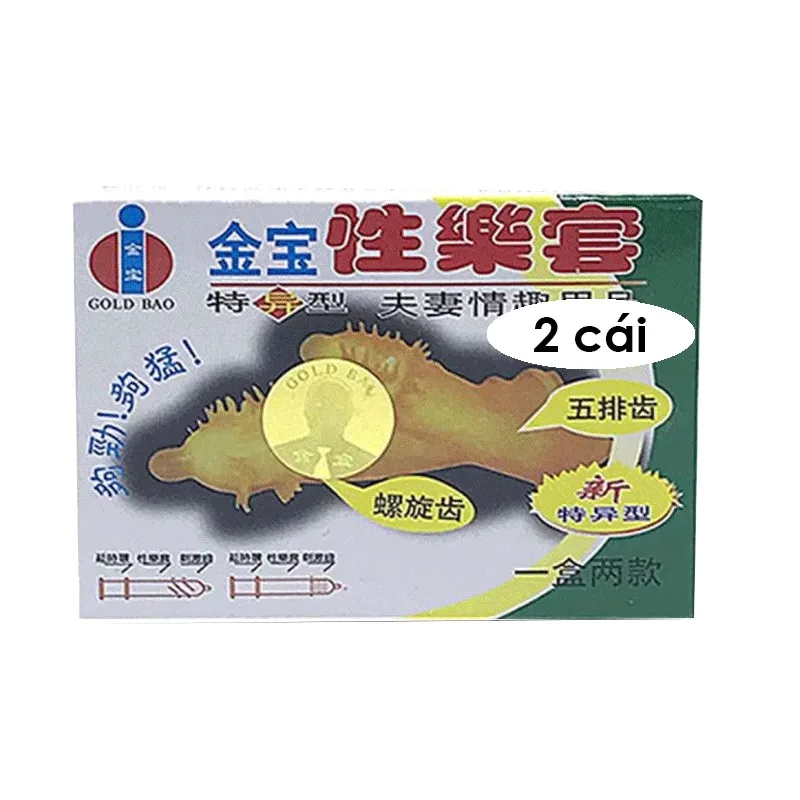 Bao cao su Gold gai gân tăng khoái cảm hộp 2 cái chính hãng
