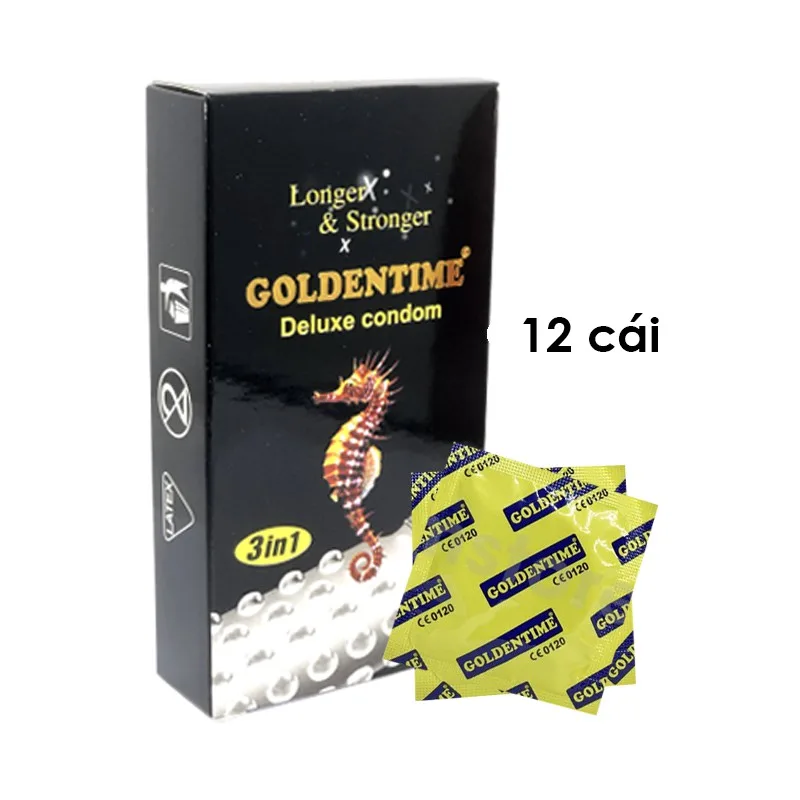 Bao cao su Goldentime gân gai kéo dài quan hệ an toàn chất lượng