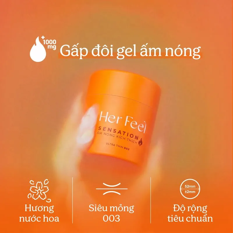 Bao Cao Su HerFeel Warm Sensation 003 PlayAh Hương Nước Hoa Pháp Ấm Nóng Truyền Nhiệt — ảnh 4