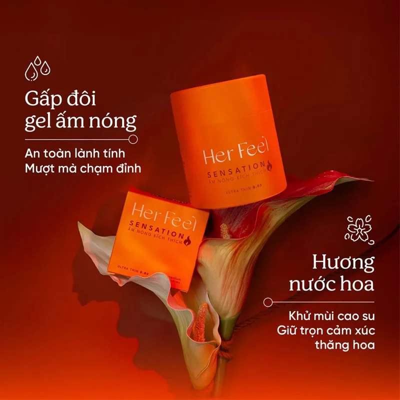 Bao Cao Su HerFeel Warm Sensation 003 PlayAh Hương Nước Hoa Pháp Ấm Nóng Truyền Nhiệt — ảnh 5