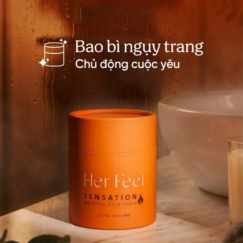 Bao Cao Su HerFeel Warm Sensation 003 PlayAh Hương Nước Hoa Pháp Ấm Nóng Truyền Nhiệt — ảnh 3