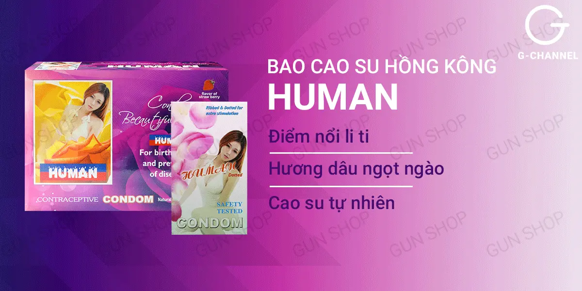 Bao cao su Human hương dâu thơm mát, hộp 120 cái giá tốt — ảnh 2