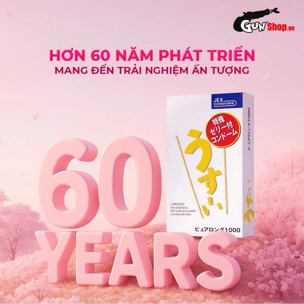 Bao cao su JEX Usui Pure Long - Siêu mỏng, gân nổi, nhiều gel bôi trơn - Hộp 12 cái — ảnh 4