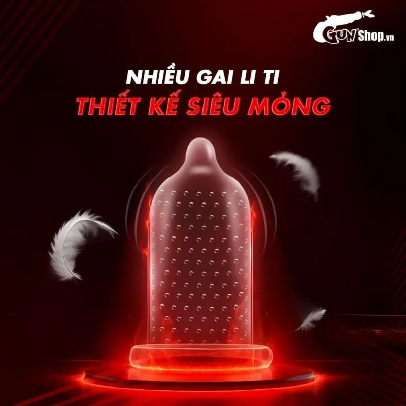 Bao cao su Juncai Okamto G-Spot Black siêu mỏng gai li ti 10 cái — ảnh 5