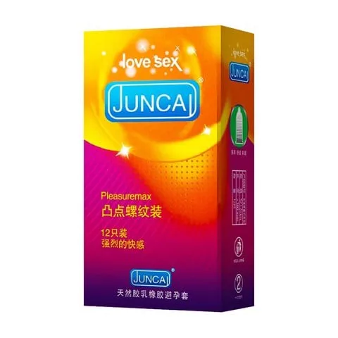 Bao cao su Juncai Pleasuremax gân điểm nổi siêu mỏng hộp 12