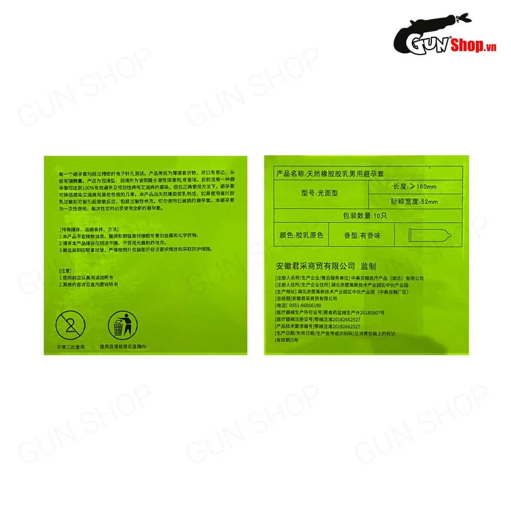 Bao cao su Juncai siêu mỏng thơm dịu hộp 10 cao cấp an toàn — ảnh 3