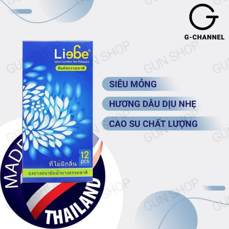 Bao cao su Liebe mỏng nhẹ 49mm, an toàn, mềm mại hộp 12 — ảnh 4