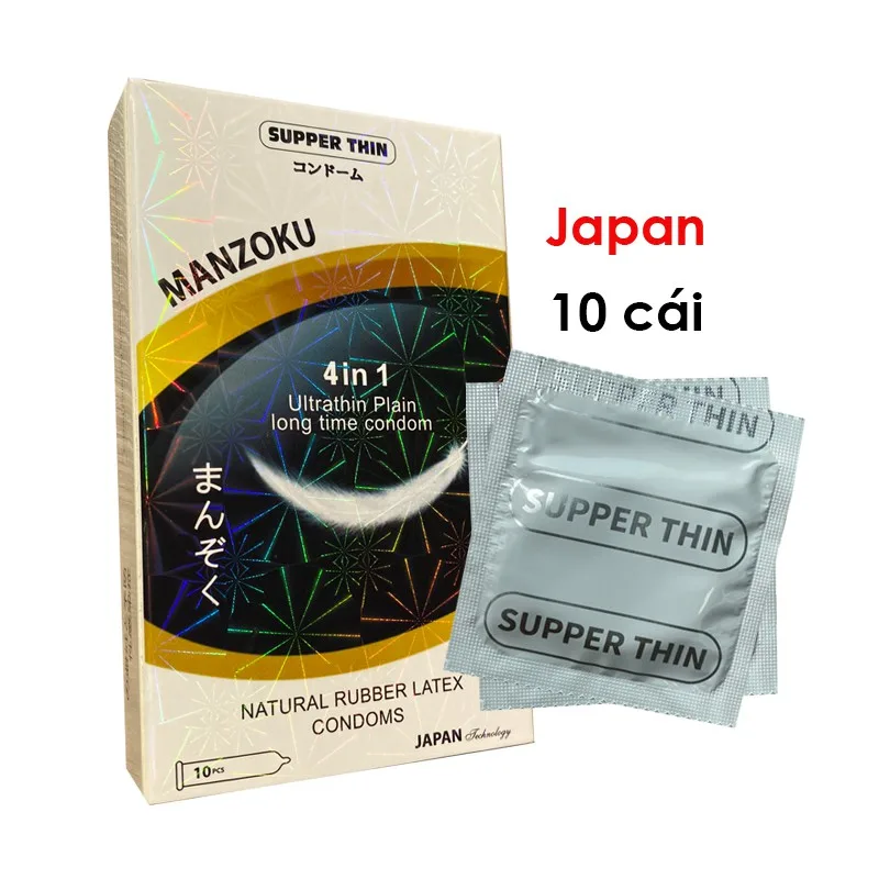 Bao cao su Manzoku Nhật siêu mỏng 4in1 kéo dài thoải mái