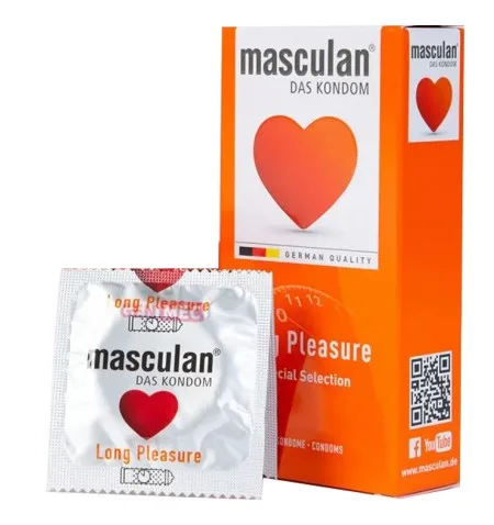 Bao cao su Masculan Long Pleasure Đức 10c gân gai tăng khoái cảm kéo dài