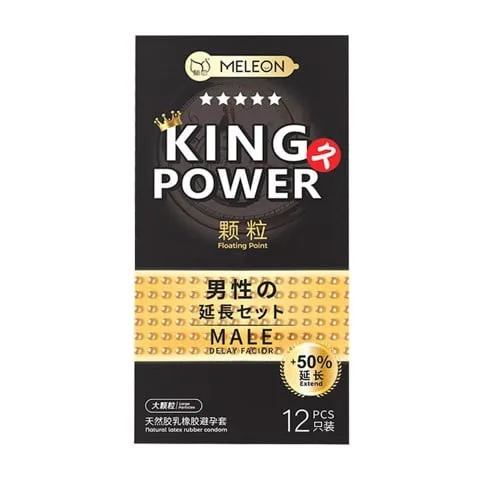 Bao cao su Meleon King Power kéo dài 50% hạt nổi hộp 12
