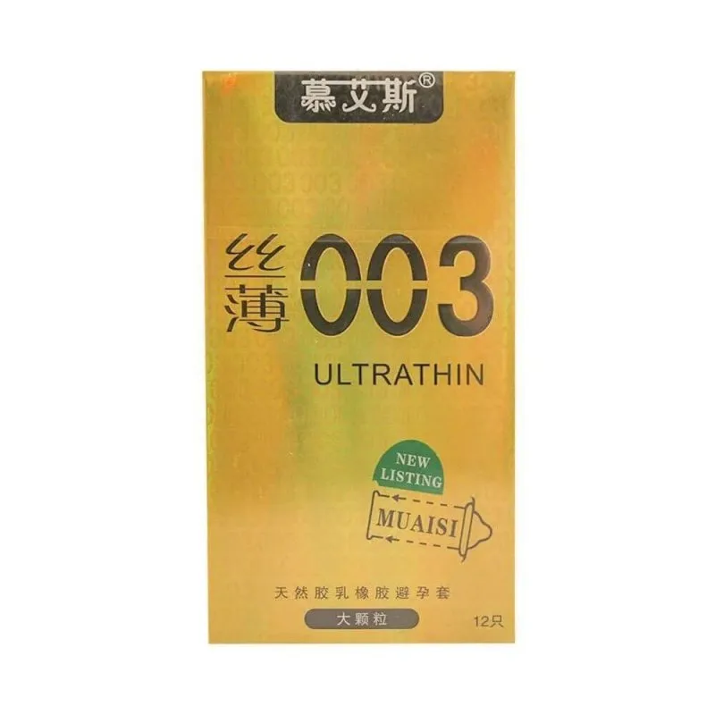 Muaisi 0.03 Ultrathin Vàng hộp 12 siêu mỏng hạt kích thích — ảnh 3