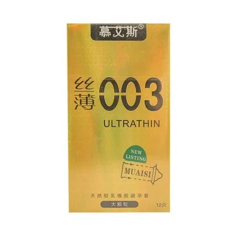 Muaisi 0.03 Ultrathin Vàng hộp 12 siêu mỏng hạt kích thích