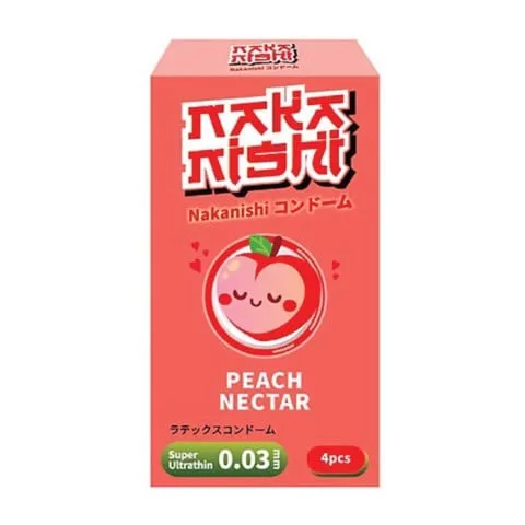Bao cao su Nakanishi 0.03 siêu mỏng hương đào hộp 4 cái
