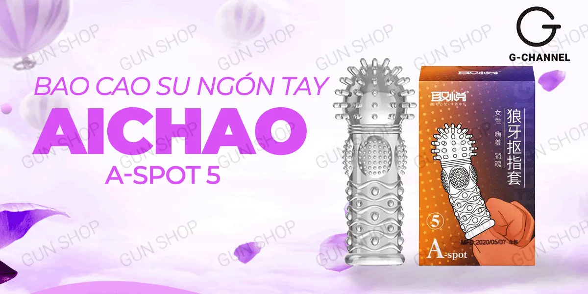 Bao cao su ngón tay Aichao A-spot 5 gai lớn tăng khoái cảm — ảnh 2