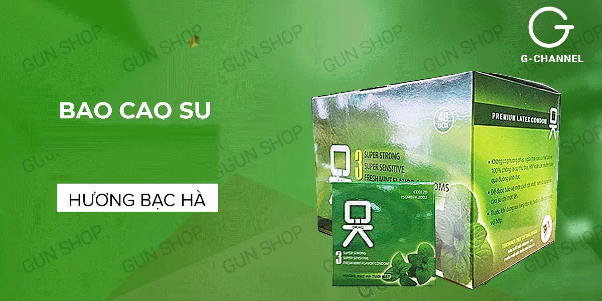 Bao cao su OKHQ hương bạc hà hộp 144 cái siêu mát, an toàn — ảnh 2