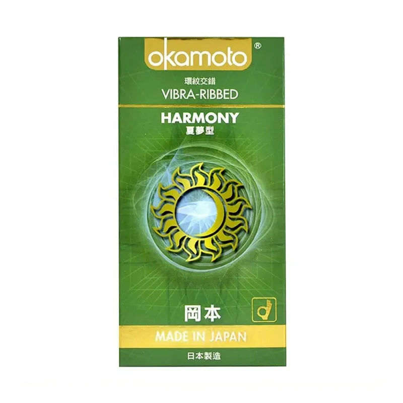 Okamoto Harmony siêu mỏng gân sọc an toàn mềm mại 10 cái