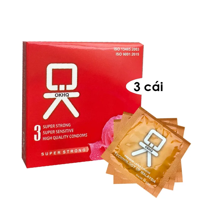 Bao cao su OKHQ hộp 3 cái siêu mỏng an toàn tin cậy giá tốt