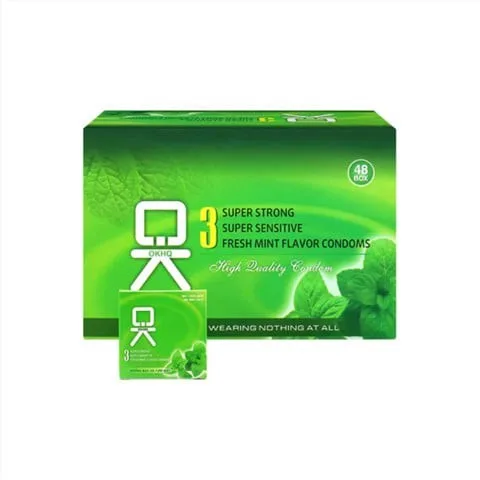 Bao cao su OKHQ hương bạc hà hộp 144 cái siêu mát, an toàn