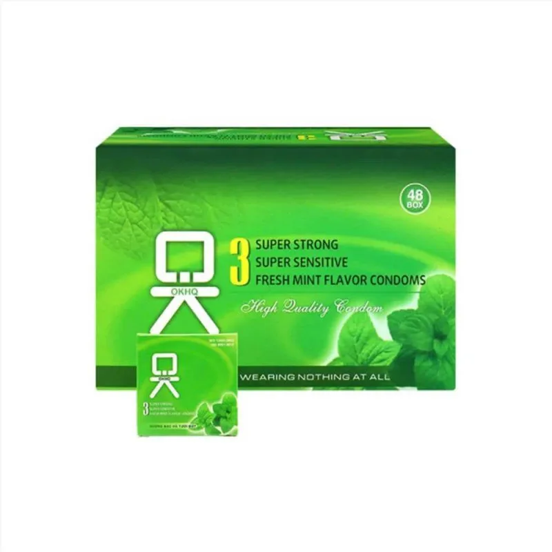 Bao cao su OKHQ hương bạc hà hộp 144 cái siêu mát, an toàn — ảnh 3