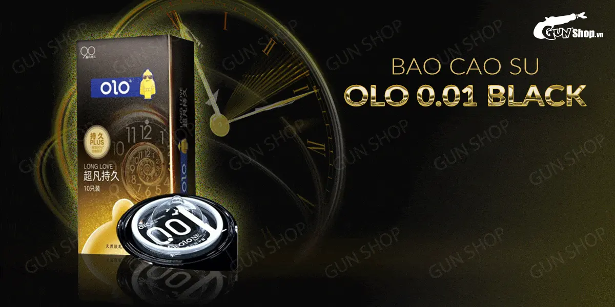 Bao cao su OLO 0.01 Black siêu mỏng kéo dài cảm xúc hộp 10 — ảnh 2