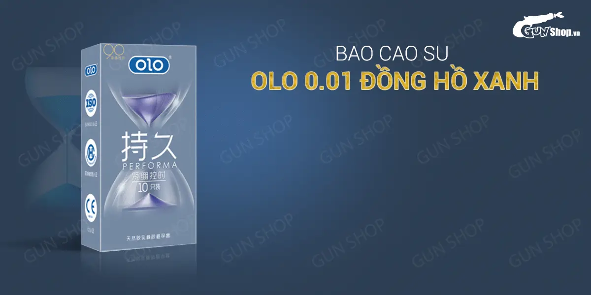 Bao cao su OLO 0.01 Đồng Hồ Xanh kéo dài thời gian hương vani — ảnh 2