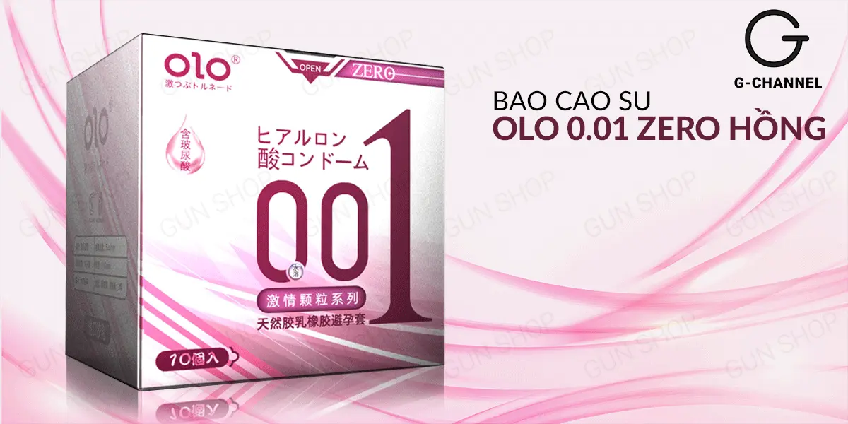 Bao cao su OLO 0.01 Zero Hồng siêu mỏng, hạt gai, gel trơn — ảnh 2