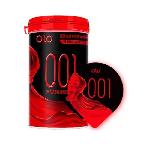 Bao cao su OLO 0.01 Đỏ siêu mỏng nóng ấm hộp 10 cái giá tốt