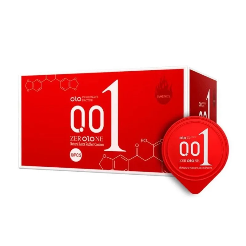 Bao cao su OLO 0.01 Đỏ - Siêu mỏng nóng ấm - Hộp 10 cái — ảnh 3