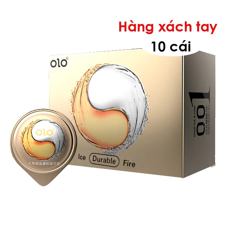 Bao cao su OLO 0.01 Lửa Băng siêu mỏng kéo dài cảm xúc nóng lạnh hộp 10