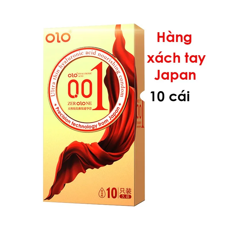 Bao cao su Olo 0.01 vàng Square Gold gân gai siêu mỏng tăng khoái cảm