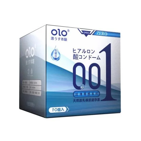 Bao cao su OLO 0.01 Zero Blue siêu mỏng gel mượt hộp 10 cái