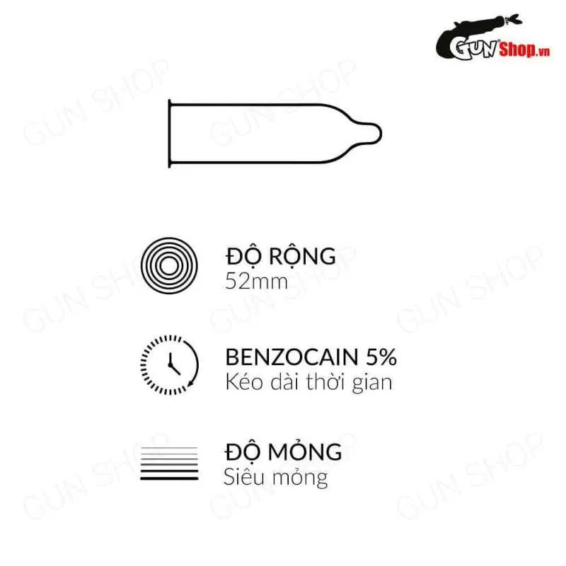 Bao cao su OLO 0.01 Zero Vàng siêu mỏng gân hạt hộp 10 cái an toàn — ảnh 4