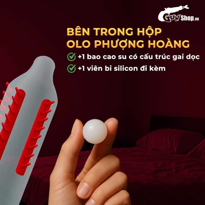 Bao cao su OLO Phượng Hoàng gai đứng hộp 1 cái tặng bi silicon — ảnh 4