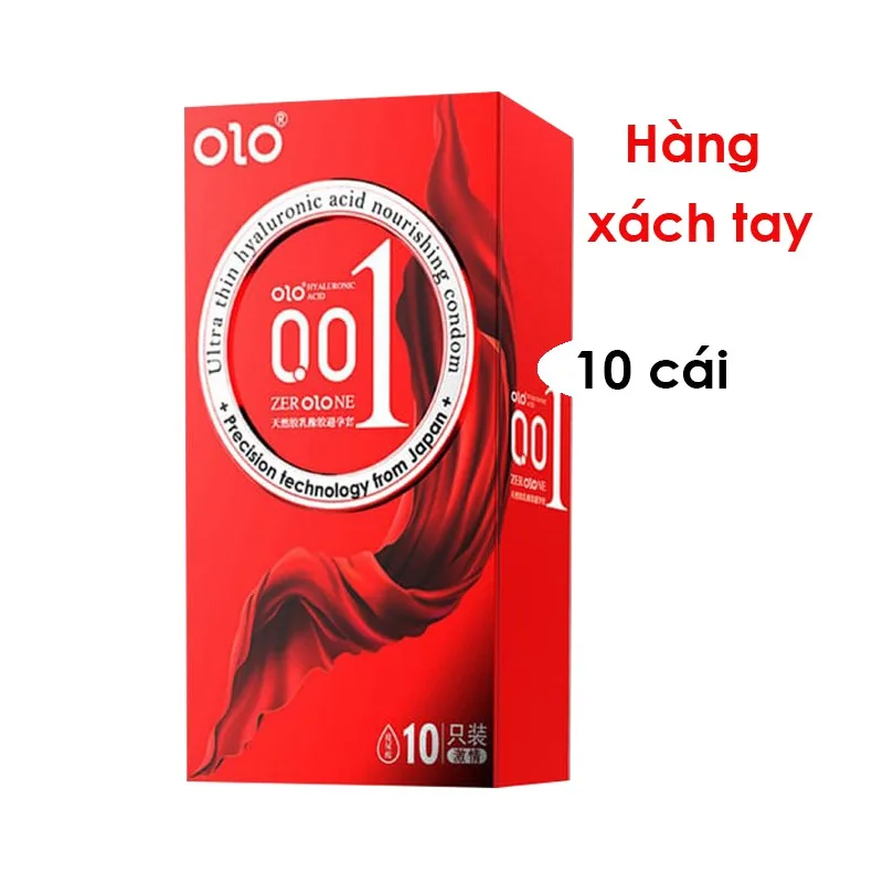 Bao cao su Olo Red Square 0.01 siêu mỏng, gai nổi tăng khoái