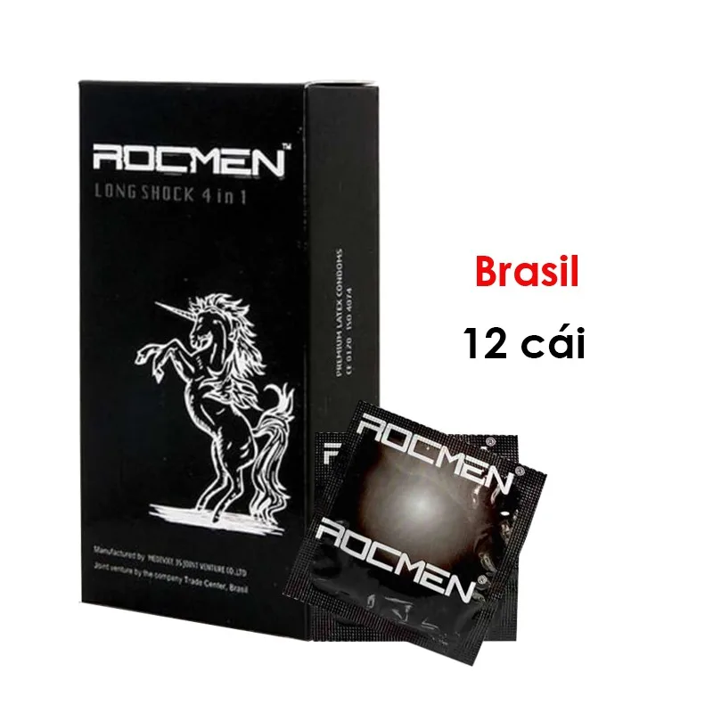 Bao cao su Rocmen Long Shock kéo dài quan hệ an toàn 12 cái