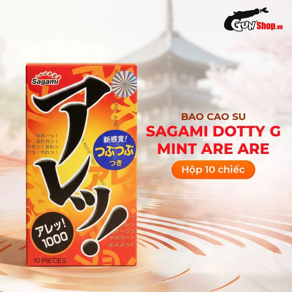Bao cao su Sagami Dotty G Mint Are Are - Siêu điểm nổi, nhiều gel bôi trơn - Hộp 10 cái — ảnh 3
