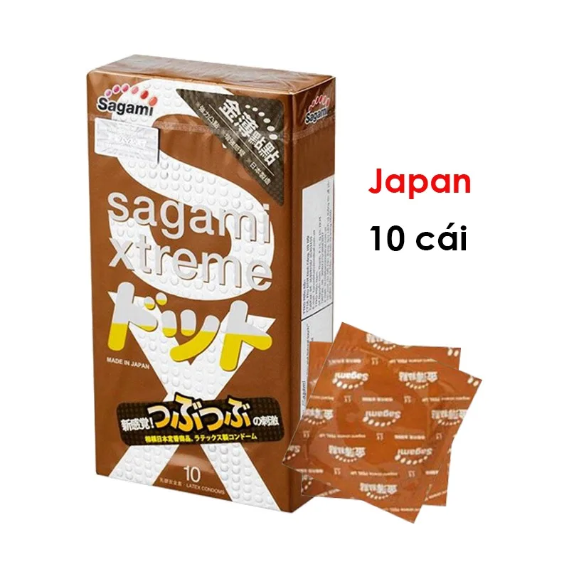 Bao cao su Sagami Feel Up - Siêu điểm nổi - Hộp 10 cái