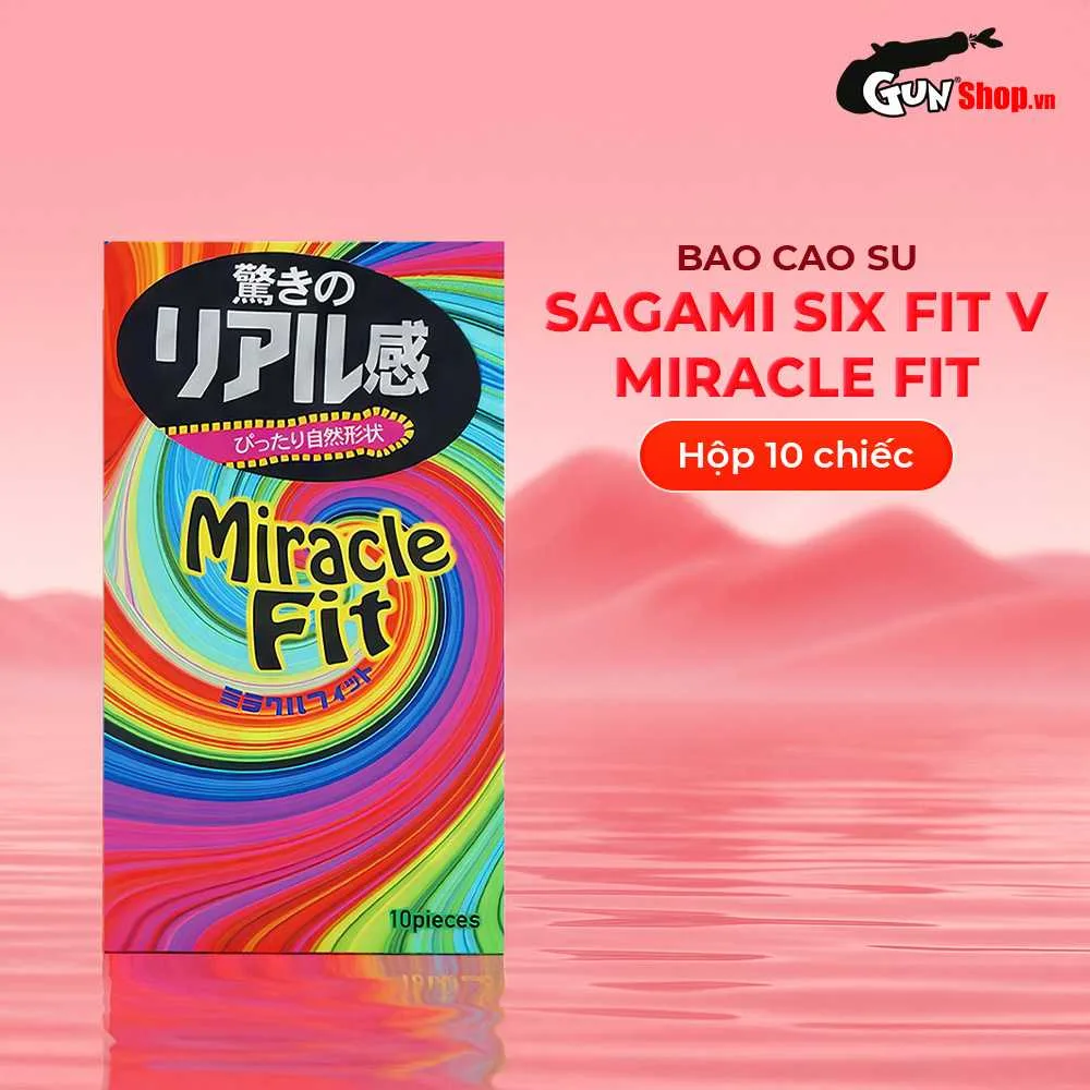 Bao cao su Sagami Six Fit V Miracle Fit - Thiết kế 3D ôm sát, siêu mỏng - Hộp 10 cái — ảnh 3