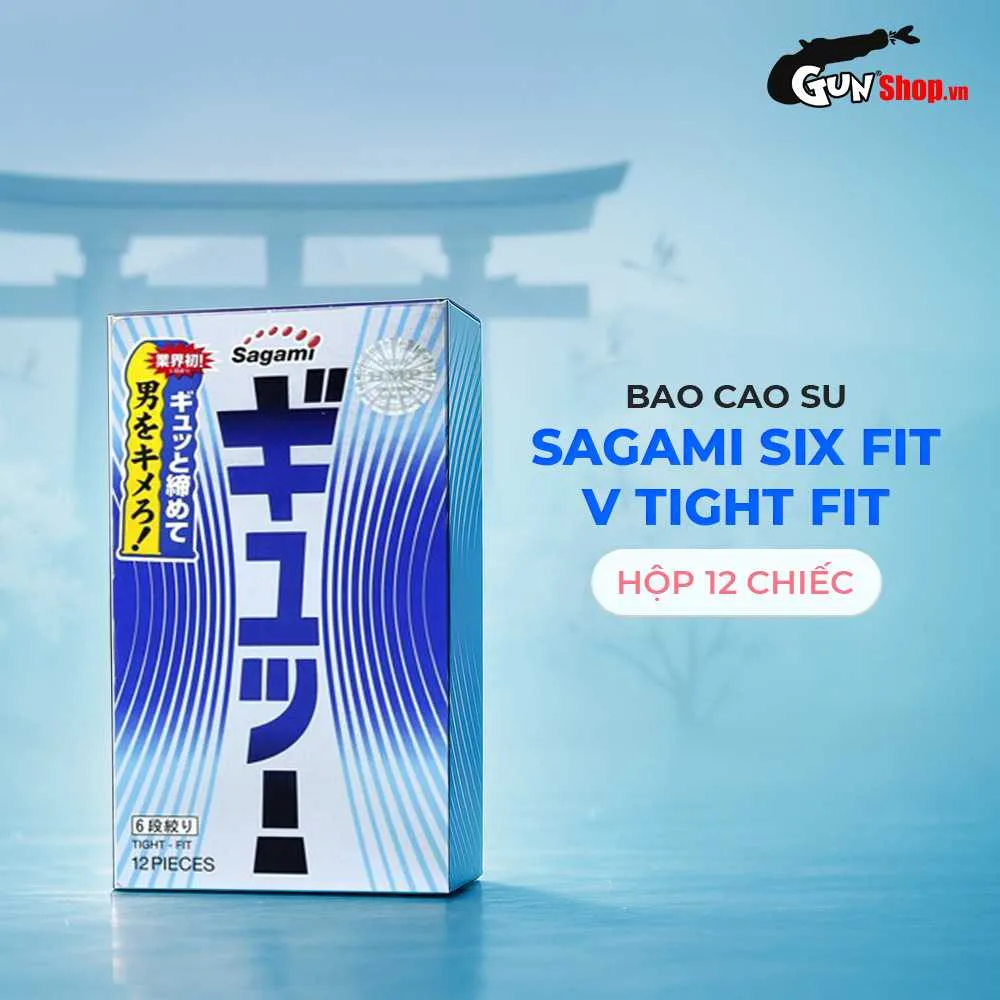 Bao cao su Sagami Six Fit V Tight Fit - Thiết kế 6 lần lượn sóng, siêu mỏng - Hộp 12 cái — ảnh 3