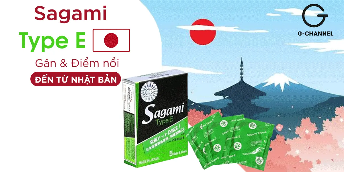 Bao cao su Sagami Type E gân điểm nổi hộp 5 chiếc an toàn — ảnh 2