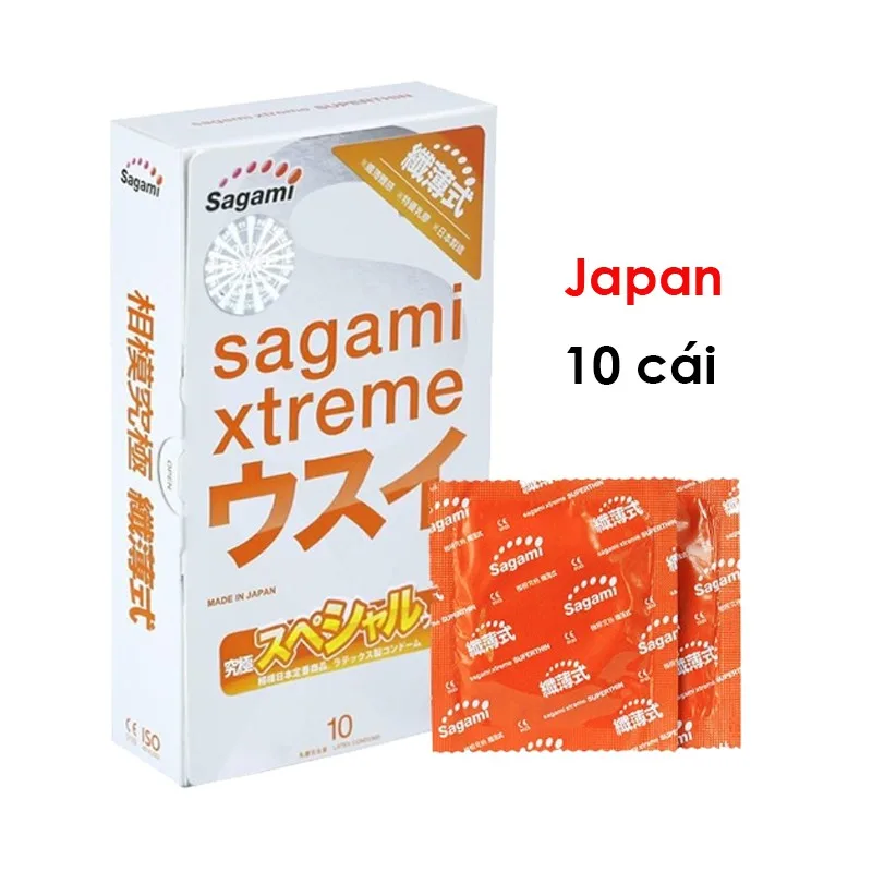 Bao cao su Sagami siêu mỏng Xtreme Super Thin hộp 10 cái