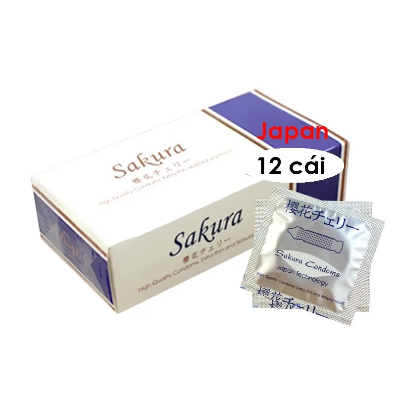 Bao cao su Sakura Nhật Bản siêu mỏng 12 chiếc chính hãng giá tốt