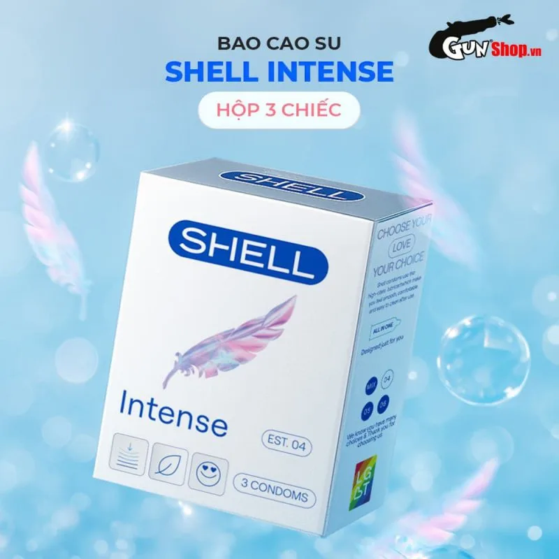 Shell Intense siêu mỏng 0.04mm hộp 3 cái an toàn thoải mái — ảnh 5