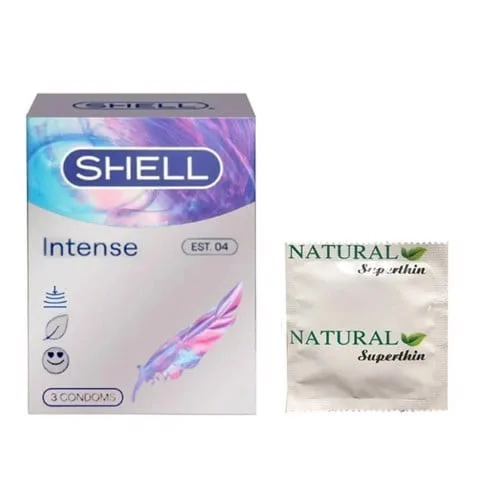 Shell Intense siêu mỏng 0.04mm hộp 3 cái an toàn thoải mái