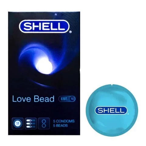 Bao cao su Shell Love Bead gân nổi tăng khoái cảm kéo dài 1.5cm hộp 5