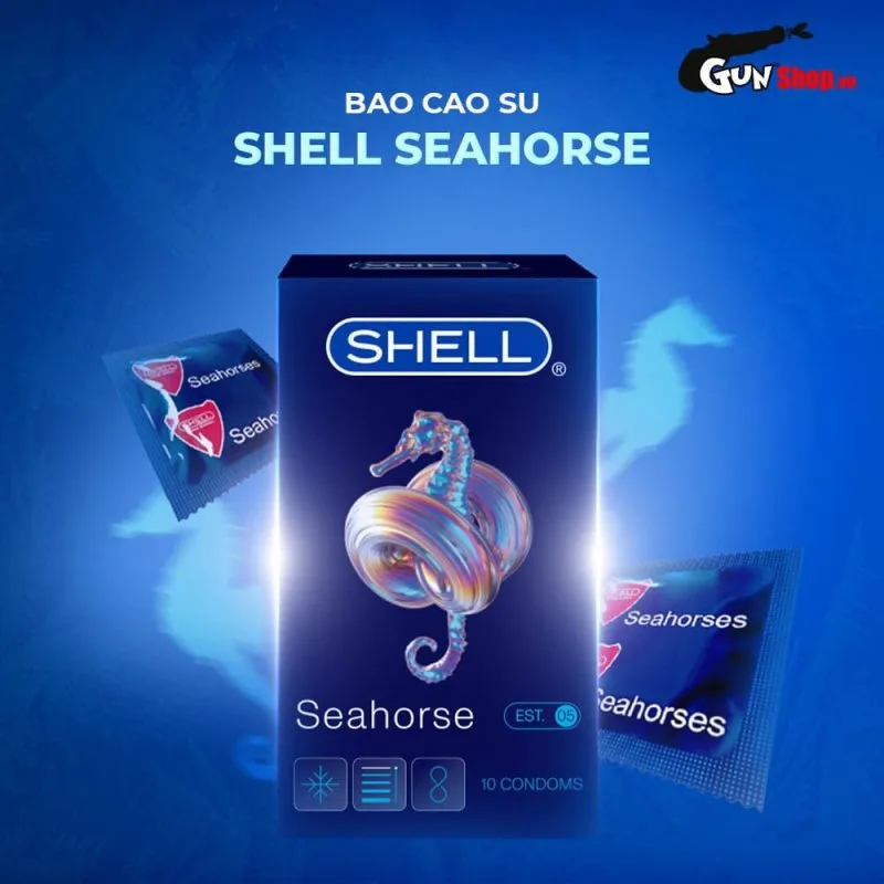 Bao cao su Shell Seahorse hộp 10 cái kéo dài thời gian hiệu quả — ảnh 5