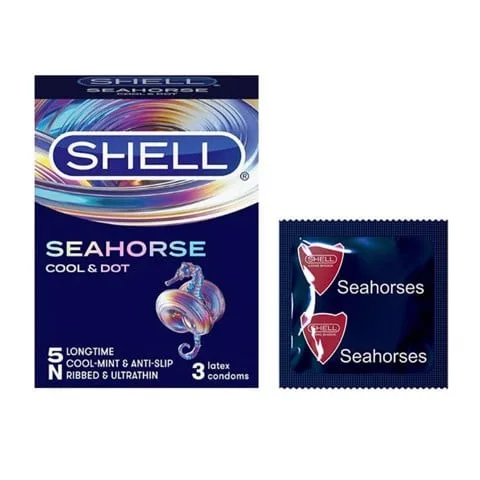 Bao cao su Shell Seahorse kéo dài thời gian mát lạnh hộp 3 cái chính hãng