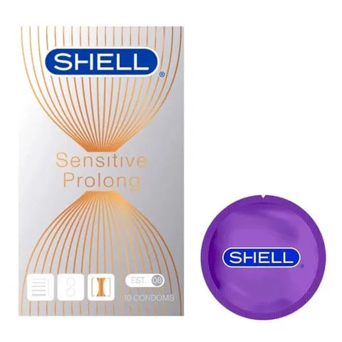 Bao cao su Shell Sensitive Prolong siêu mỏng kéo dài thời gian hộp 10 cái